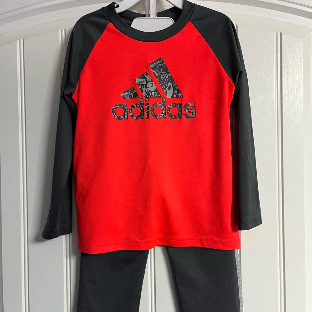 Adidas Kids bright‎ orange and dark grey Tracksuit